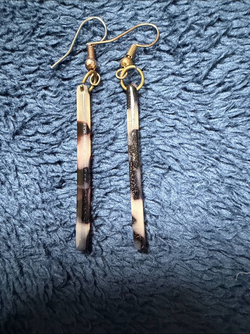 Stanley Gold-Tone Drop Earrings with tan and Black Accents